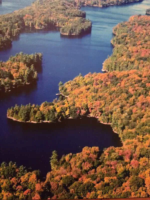 bobs lake ontario - aerial view of bobs lake