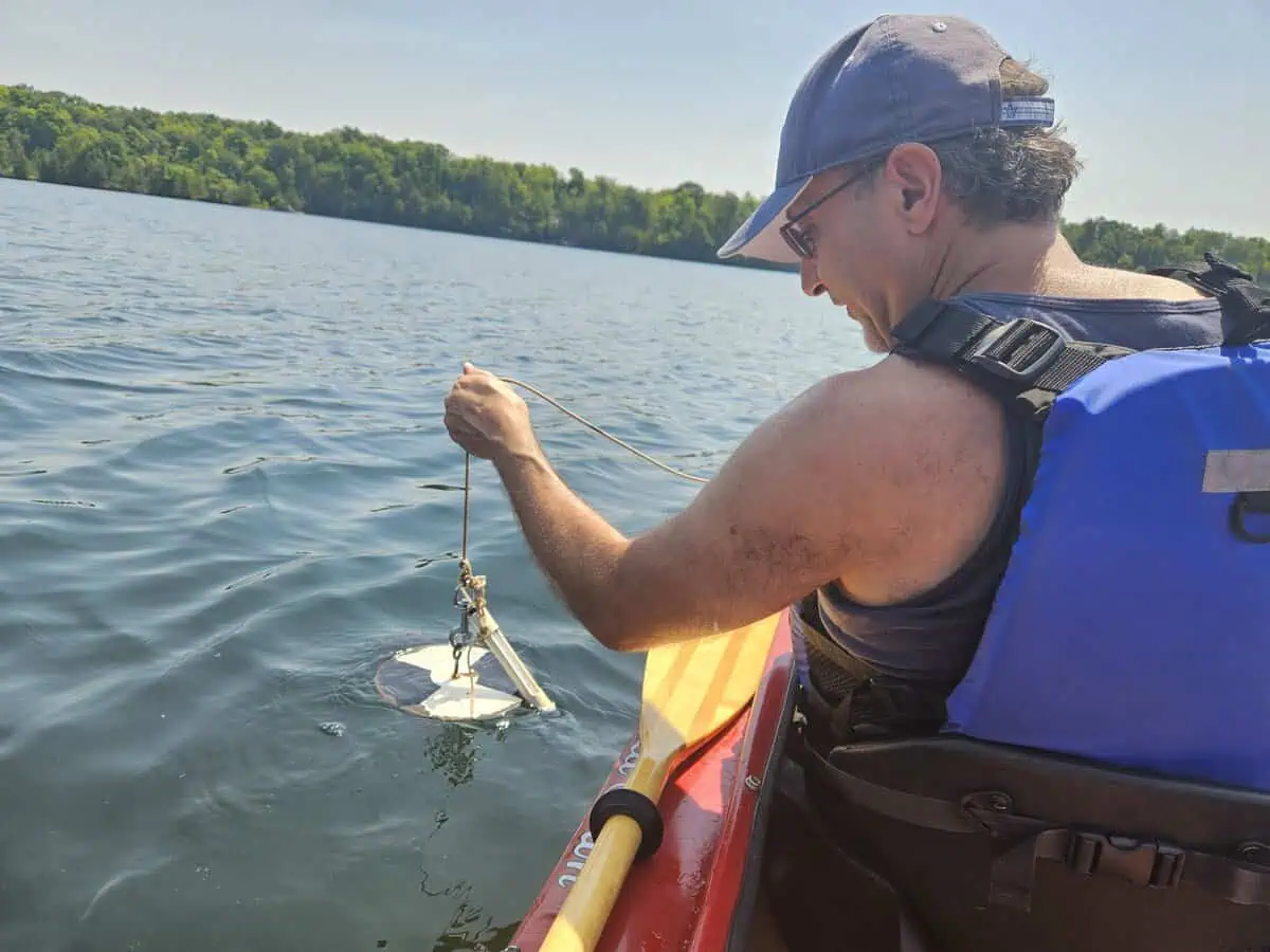 Secchi disk visibility GBCLA volunteer